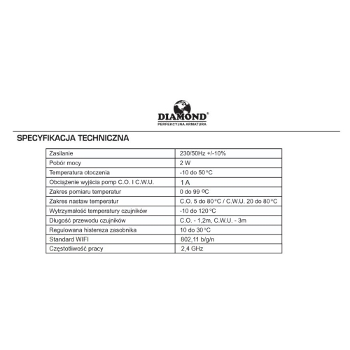 Sterownik pompy CO i CWU ST-03 (CS-08) WIFI DIAMOND
