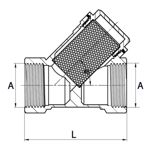 Filtr do wody skośny PN-M-75002 2