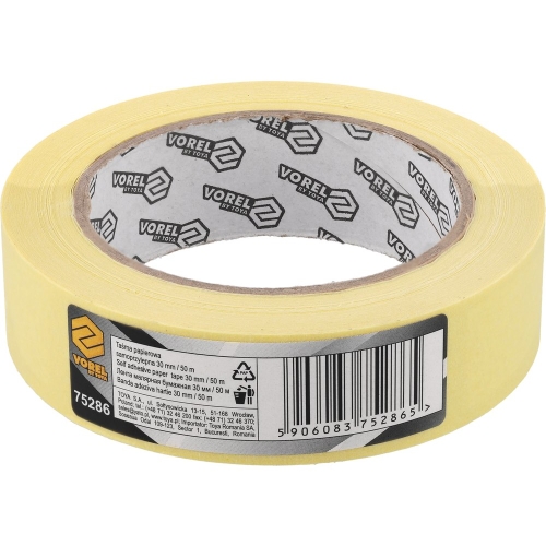 Taśma papierowa ŻÓŁTA samoprzylepna 30mmx50m VOREL