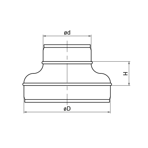 Redukcja tłoczona nyplowa z uszczelką RCPL 200-160 LINDAB