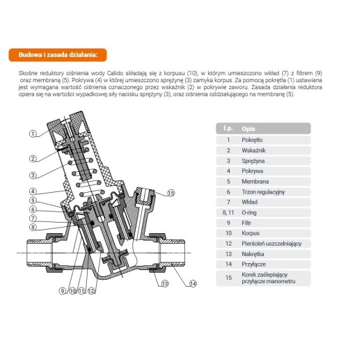 Reduktor ciśnienia wody skośny 1