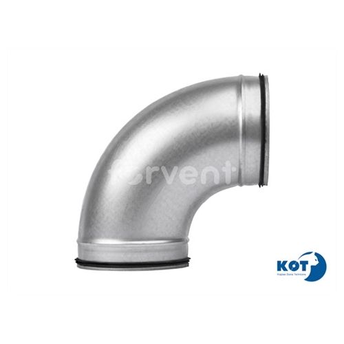 Łuk tłoczony ocynkowany, kolano DN 100 / 90 z uszczelką FORVENT
