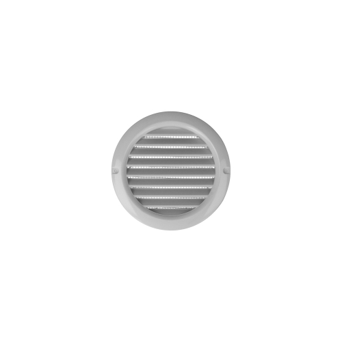 Kratka wentylacyjna okrągła z siatką i kołnierzem fi 125 mm, biała VENTS