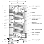 Wymiennik biwalentny 200l SGW(S)B TOWER BIWAL z dwiema wężownicami ( górna 0.6m2, dolna 0.8m2 ) spiralnymi, emaliowany, twarda pianka poliuretanowa, s