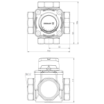 4-drogowy obrotowy zawór mieszający ARV 486 ProClick, DN40, Rp1 1/2