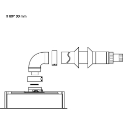 Zestaw odprowadzający spaliny 60/100 SGA FB L-900mm