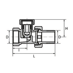 Zawór grzejnikowy odcinający, powrotny PROSTY 3/8