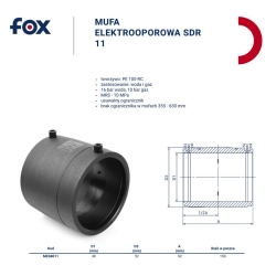 Mufa elektrooporowa PE100RC d 40 SDR11 FOX