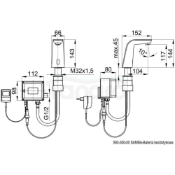 Bateria bezdotykowa, umywalkowa SAMBA 592-300-00 KFA