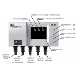 Sterownik kolektora słonecznego, solarny CS- 09 (Solarów) KG-ELEKTRONIK