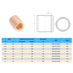 Mufa mosiężna 1 1/2