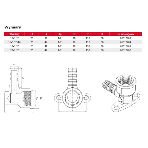 Kolano zaprasowywane z uszami 16x1/2 GW TWEETOP