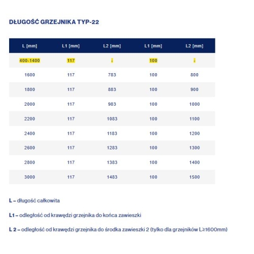 Stalowy Grzejnik Panelowy TYP-22 600x0900 BOCZNE Z MOCOWANIEM DIAMOND