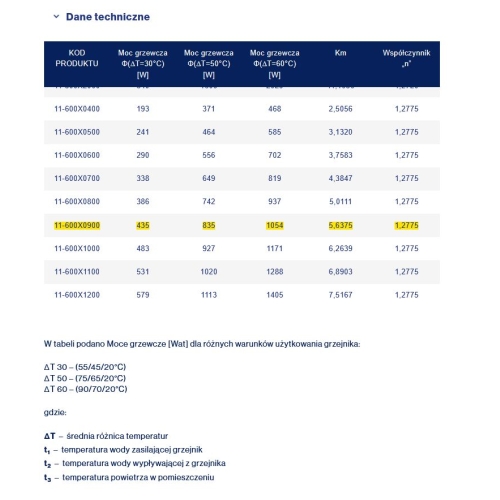 Stalowy Grzejnik Panelowy TYP-11 600x0900, Z. BOCZNE Z MOCOWANIEM DIAMOND