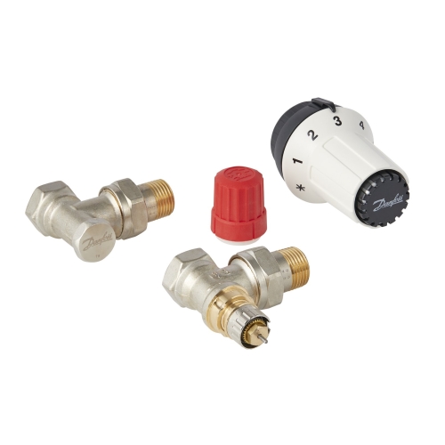 SET RA kątowy 3-elementowy zestaw termostatyczny DANFOSS