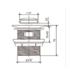Korek do umywalki KLIK KLAK - mały z przelewem GOSHE