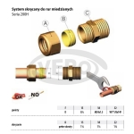 Złączka redukcyjna skręcana do miedzi 28 x 1 gwint zewnętrzny ART. 200 H