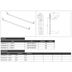 Wspornik grzejnikowy do grzejnika aluminiowego H-500 (komplet = 2 sztuki)