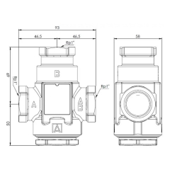 Zawór temperaturowy ATV 335, DN25, Rp1