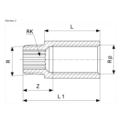Przedłużka mosiężna 1/2x40mm VIEGA