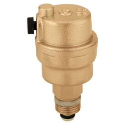 ROBOCAL - Automatyczny zawór odpowietrzający z zaworem stopowym 3/8" x 1/2" . Upust poziomy. CALEFFI