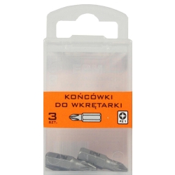 Końcówki do wkrętarki 25mm 3szt. PZ1