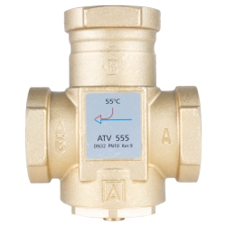 Zawór temperaturowy ATV 555, DN32, Rp1 1/4", kvs 9, 55°C AFRISO