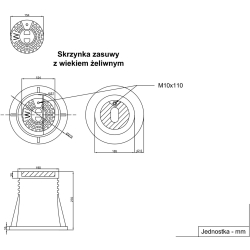 Skrzynka PEHD duża pokrywa żeliwna, wysokość 27cm