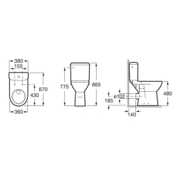 ACCESS Zbiornik do kompaktu wc 3/6 l ROCA