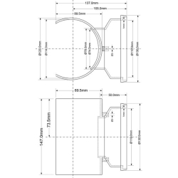 MCALPINE Uniwersalne siodło mechaniczne do pionów kanalizacyjnych 110/110mm