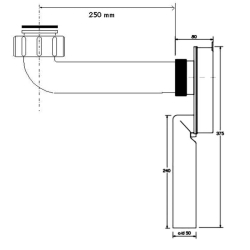 MCALPINE Syfon podtynkowy 11/4