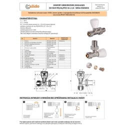 Zawór grzejnikowy ZASILAJĄCY KĄTOWY 1/2