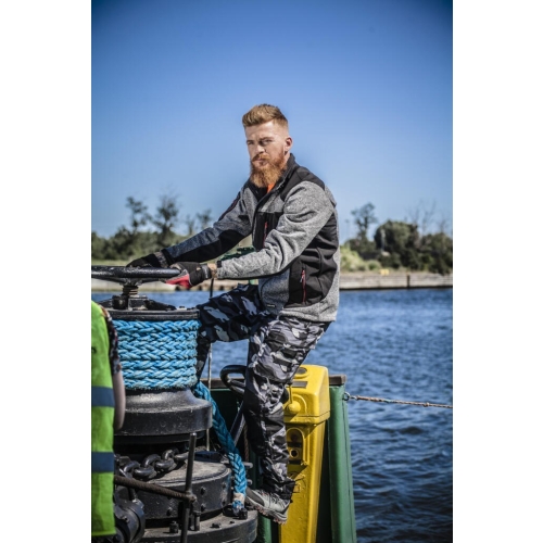 Półbuty zamszowe szaro-czerwone, stalowy podnosek 44 LAHTI PRO