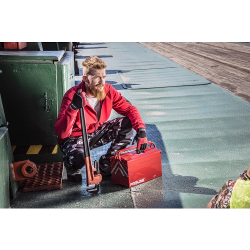 Półbuty zamszowe szaro-czerwone, stalowy podnosek 44 LAHTI PRO