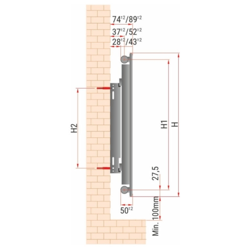 Stalowy Grzejnik Panelowy TYP-11 600x0800, Z. DOLNE PRAWE(V) DIAMOND