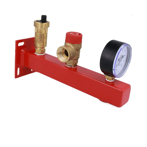 Grupa bezpieczeństwa kotla BSS, Nmax UDT 73,6 kW, z zaworem bezpieczeństwa MS 3 bar, z przyłączem do naczynia przeponowego AFRISO