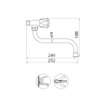 Zawór z ruchomą wylewką S STANDARD L-160 GOSHE