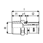 Uponor S-Press PLUS złączka z gwintem zewn. 25-R3/4