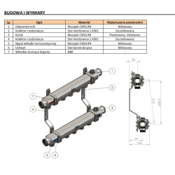 Rozdzielacz do instalacji CO ze stali nierdzewnej INOX 4-obwody DURO SYSTEM ARKA