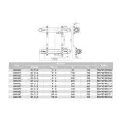 Rozdzielacz grzejnikowy BASE INOX K1-3 G1