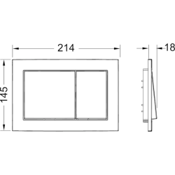 Przycisk spłukujący podwójny do WC TECEbase 214 x 145 x 18 mm z tworzywa sztucznego biały