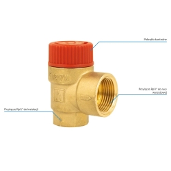 Zawór bezpieczeństwa do c.o. MS, 2,5 bar, Rp1/2