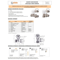 Zawór grzejnikowy zasilający KĄTOWY 1/2