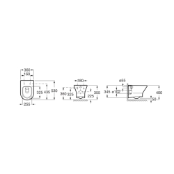 NEXO ZESTAW Miska WC podwieszana Rimless + deska wolnoopadajaca slim duroplast ROCA