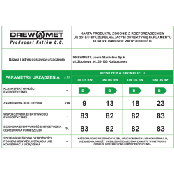 Kocioł zasypowy UNI DS BW 13 kW bez sterowania DREW-MET