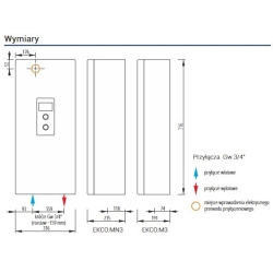 Elektryczny kocioł centralnego ogrzewania EKCO.MN3-04/06/08 kW / 230V~ lub 400V 3N~ KOSPEL