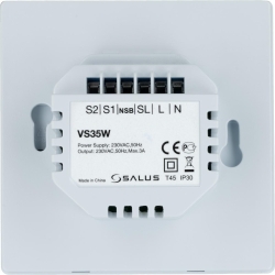 SALUS przewodowy, podtynkowy, cyfrowy regulator temperatury VS35W, dobowy, biały, 230 V