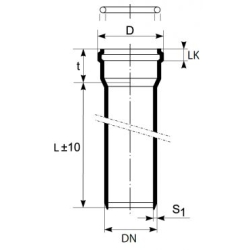 Rura Ultra UdBEM z kielichem niskoszumowa 50 mm 0.5 m niebieska