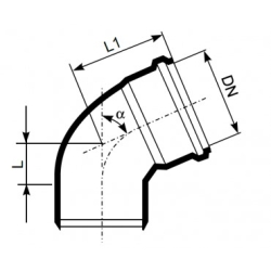 Kolano Ultra UdBB 87° niskoszumowe 50 mm niebieskie