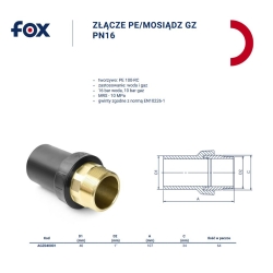 Przejście PE/mosiądz GZ 40 x 1